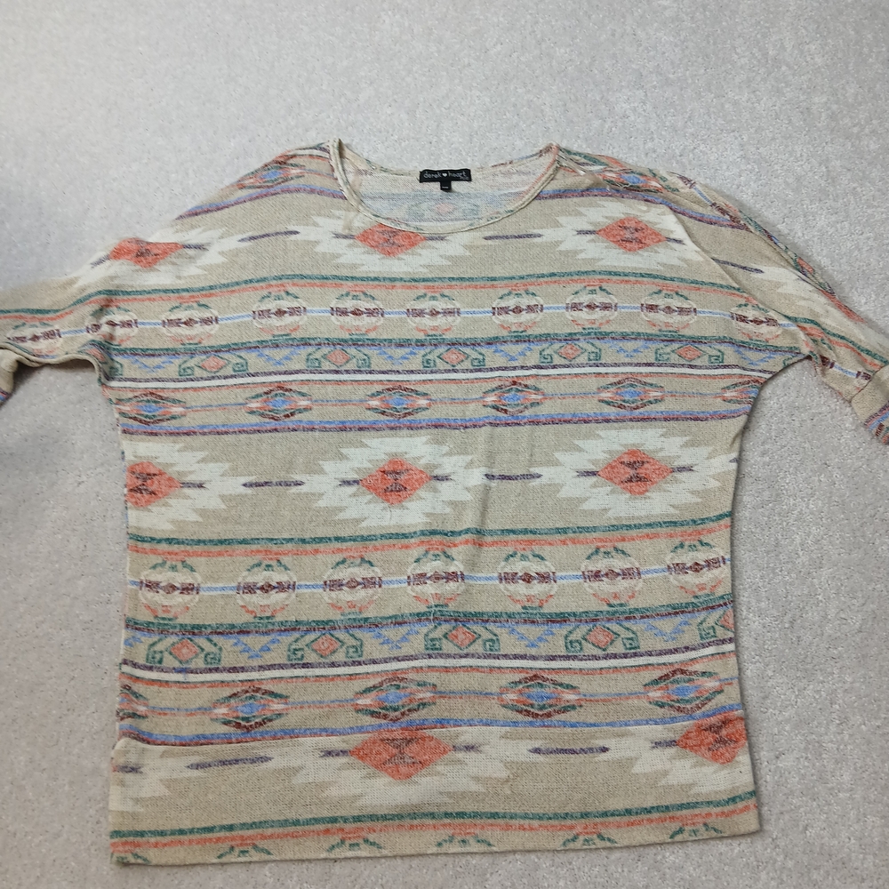 Derek Heart Multicolor Patterned Short Sleeve Tee Womens 2x
